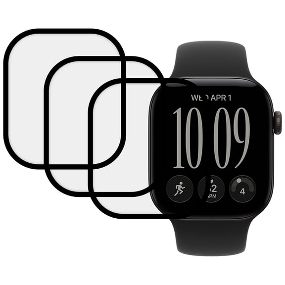 KIQ 3 Pack Tempered Glass Screen Protector Compatible with Apple Watch Series 12 46mm