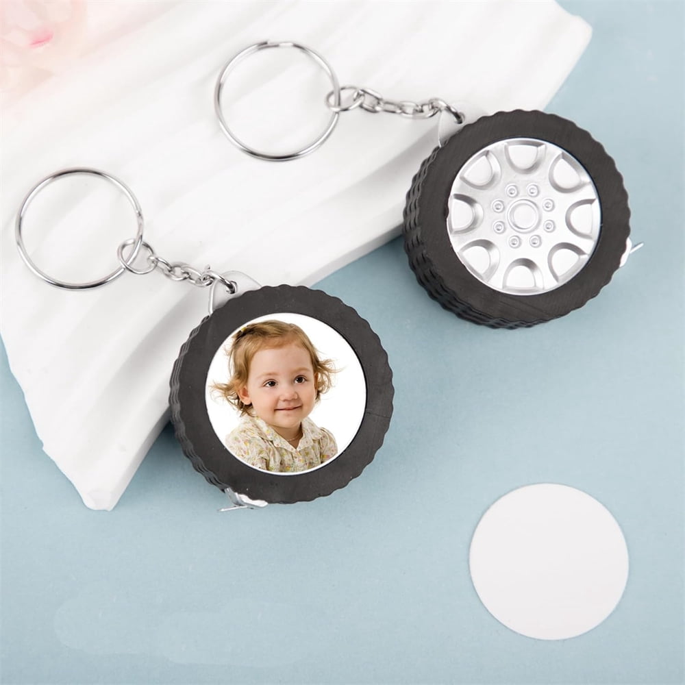 30 Pack Sublimation Blank Keyring Measuring Tape Sewing Measure 1M/39.3 Inch Long with Keychains