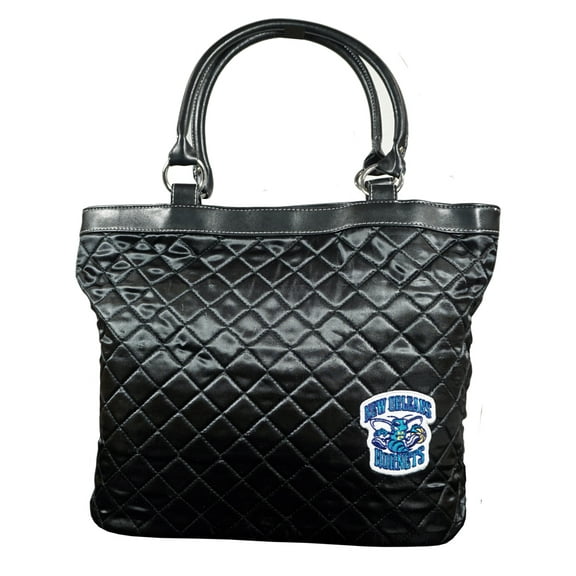 New Orleans Throwback Basketball Hornet's - Black Quilted Tote Bag