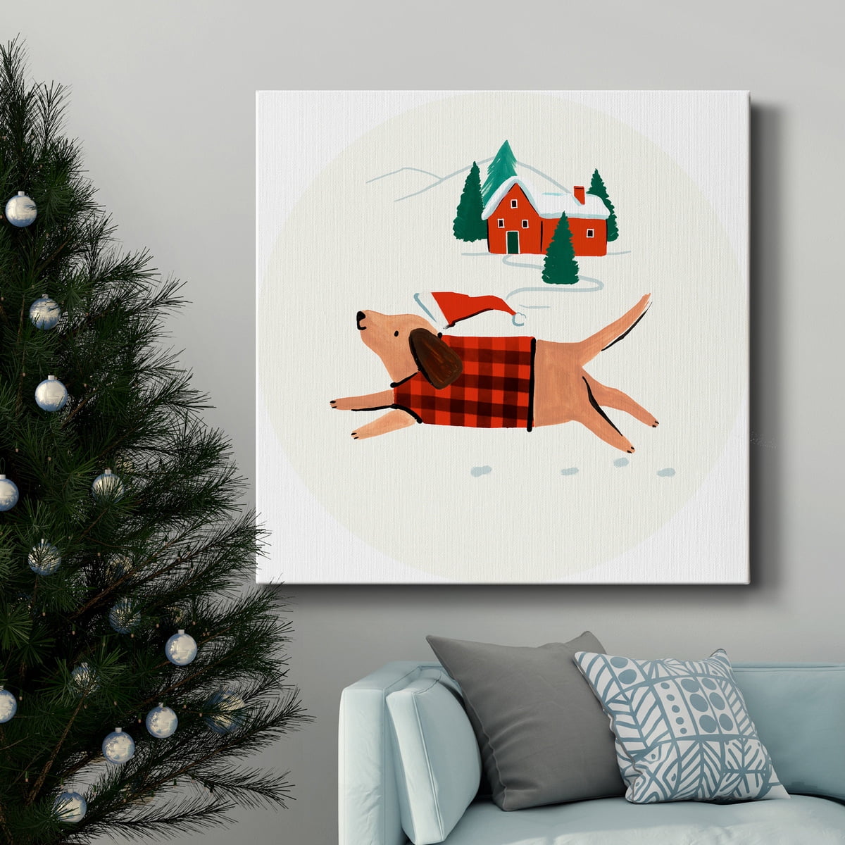 Christmas Fox - Premium Gallery Wrapped Canvas - Ready to Hang