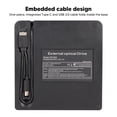thumbnail image 4 of External CD DVD Drive Enclosure, External Optical Disc Drive Enclosure Kit Multifunction Ultra Slim Integrated Design  for Laptop A,B,C,D,E, 4 of 7