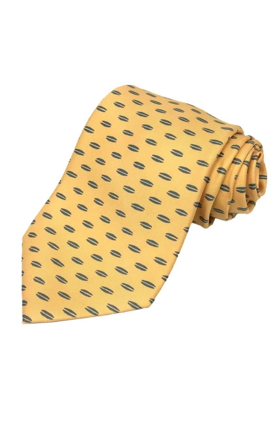 Pre-Owned Hermes HERMES Tie 100% Silk Yellow Men's