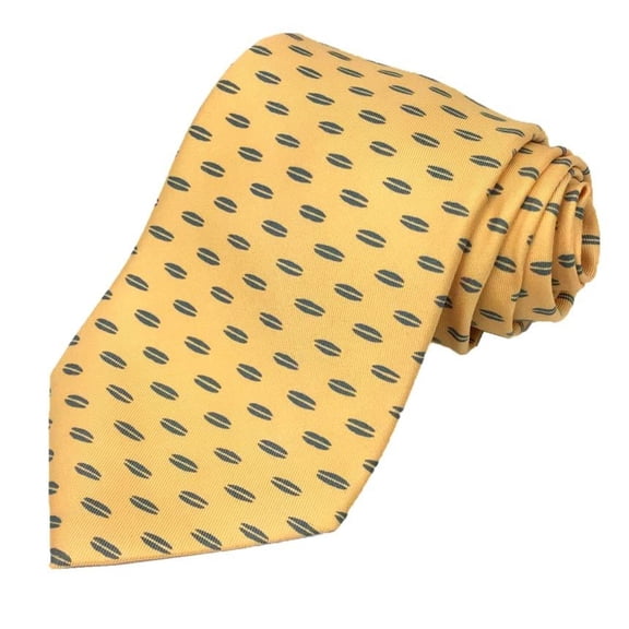 Pre-Owned Hermes HERMES Tie 100% Silk Yellow Men's