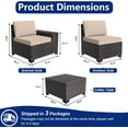 thumbnail image 5 of ASJMR 6 Pieces Patio Outdoor Furniture Set All-Weather Rattan Wicker Conversation Outside Sectional Sofa Chair Set with Cushions & Coffee Table,Sand, 5 of 10