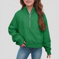 thumbnail image 5 of TOWED22 Girls Half Zip Up Sweatshirt Long Sleeve Cropped Pullover Sweatshirt Fall Cute Clothes for Girls Fashion Winter Sweatshirts,E, 5 of 7
