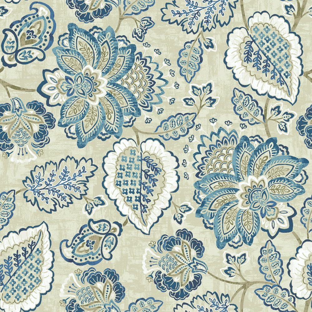 Waverly Inspirations Cotton Duck 54" Jacobean Blue Color Sewing Fabric