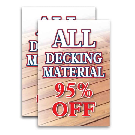 All Decking Material 95 Off (24" X 36") Vinyl Decal Only (Pack of 2) |Sign|Sticker|Poster