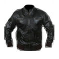 thumbnail image 2 of Noora Men's Lambskin Leather Black Bomber Jacket With Zipper & Pocket | Black Western style leather Jacket SU037, 2 of 10