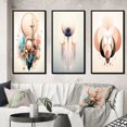 thumbnail image 1 of Designart "Boho Geometric Abstract Rebirth" Art Mural Moderne Encadré Ensemble de 3 - Cadre Abstrait Rose pour Décoration Intérieure, 1 of 6
