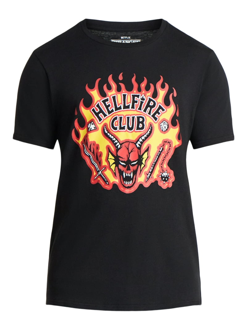 Netflix Stranger Things Men's and Big Men's Hellfire Club Graphic