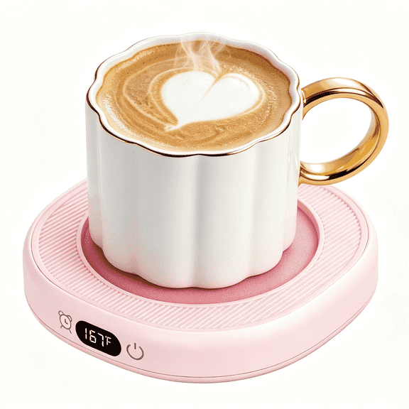 Coffee Mug Warmer with 4 Temperature Settings & Auto Shut Off, Electric Smart Cup Warmer for Desk, 8H Timer Beverage Heater for Coffee, Tea, Water, Milk (Black)
