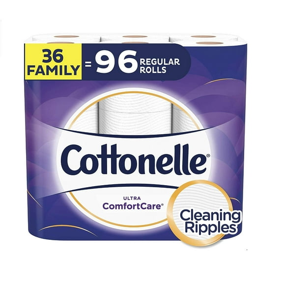 Cottonelle Ultra ComfortCare Papier Toilette Doux Biodégradable Papier Hygiénique Septique 36 Rouleaux Familiaux
