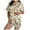 Beige, variant on UngA Spooky Pajamas Women Womens Silk Satin Pajamas Set Short Sleeve Sleepwear Button Down Loungewear 2 Piece Pjs Shorts Set Orange,L