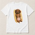 thumbnail image 6 of Funny Dachshund Hot Dog T-Shirt, Wiener Dog Graphic Cotton Blend Tee, 6 of 9