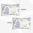 thumbnail image 5 of LNWH Rectangle Pillow Cover, Purple Butterflies White Background Cushion Covers Pillowcase for Couch Bedroom Sofa, 16"x24", 5 of 7