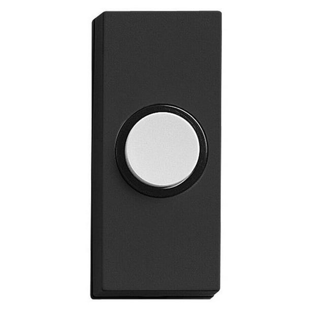 Plastic Wired Recessed Push Button Door Chime White & Black