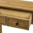 thumbnail image 5 of Rectangular Solid Wood Console Table, Rustic Entryway Table with 2 Drawers and Bottom Shelf, Narrow Long Sofa Table for Living Room/Bedroom/Hall/Corridor (Old Pine), 5 of 9