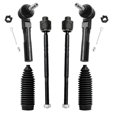 Detroit Axle - Front 6pc Tie Rods Kit for 2WD Chevrolet Silverado GMC Sierra 1500 1999 2000 2001 2002 2003 2004 2005 2006, 4 Inner & Outer Tie Rods 2 Boots Suspension Kit Replacement