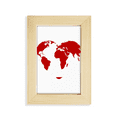 thumbnail image 1 of Heart Red World Map Valentine's Day Desktop Display Photo Frame Picture Art Painting 5x7 inch, 1 of 3