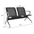 Sentado Reception Seating 2 Seat Airport Reception Chairs with Arms for Office Bank Hospital ...