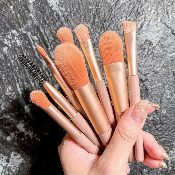 EGNMCR Makeup Brushes 8pcs Mini Makeup Brush Set Powder Concealers Eye Shadows Blush Cosmetic Brushes With Storage Bag Small Size Portable For Home Office Travel Outdoor Makeup Brush