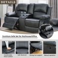 thumbnail image 3 of Bonded Leather Living Room Furniture Set Reclining Sofa Set Loveseat Furniture Sets in Living Room Sofa Recliners (Loveseat, Black), 3 of 13