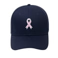 thumbnail image 1 of GDREDA Sun Hats Unisex Cancer International Publicity Day Ribbon Printed Cotton Baseball Cap Cap，Navy, 1 of 4