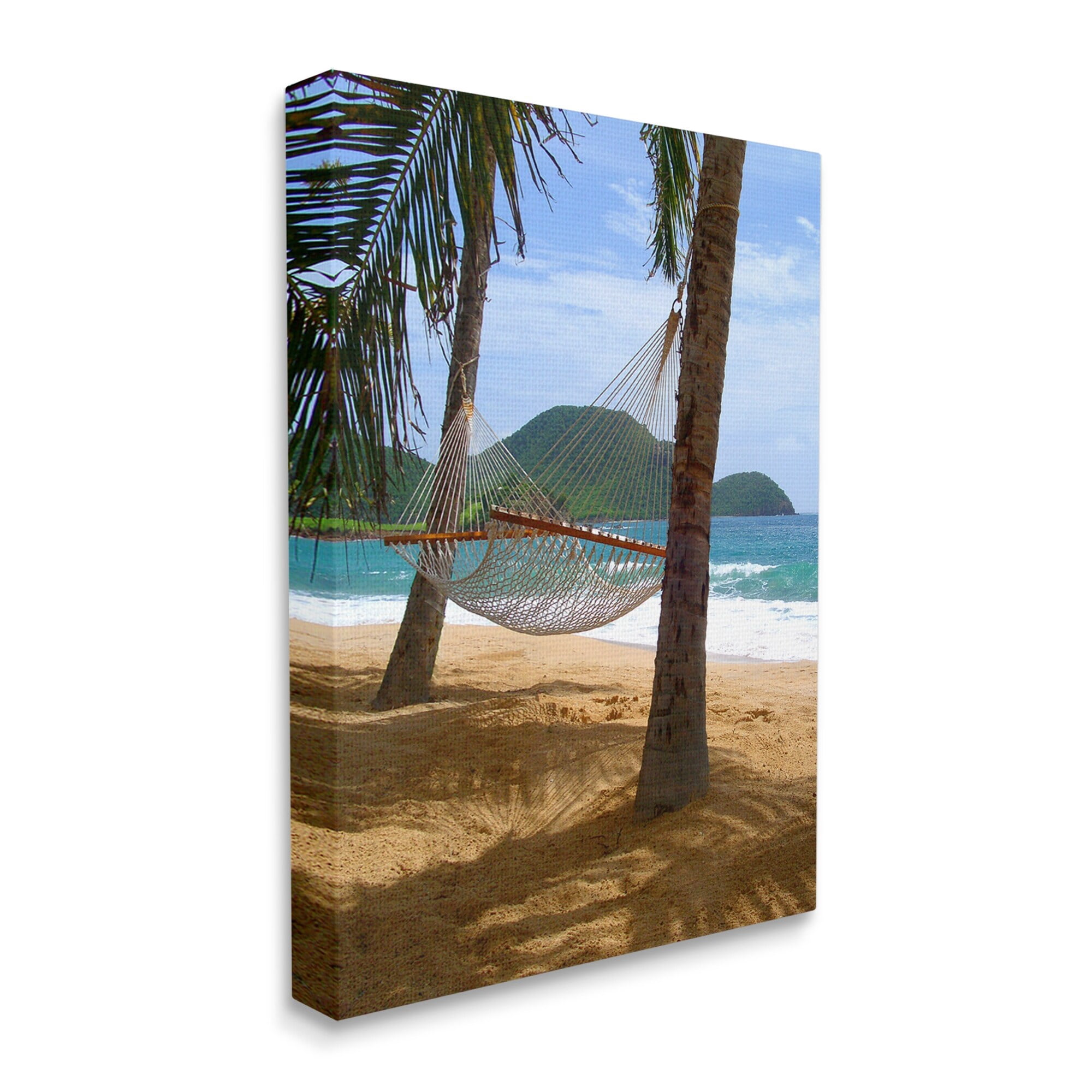 Stupell Industries Tropical Summer Vacation Hammock Between Palm Trees Photograph Gallery Wrapped Canvas Print Wall Art, Design by Noah Bay