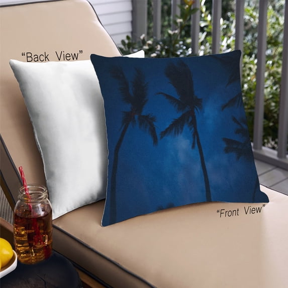 Ahgly Company Plants Palm Tree Outdoor Throw Pillow, 18 inch by 18 inch