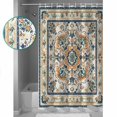 thumbnail image 3 of 60x72 Inch Shower Curtains for Bathroom Ethnic Rustic Fabric Bath Curtain Decor Boho Southwestern Heritage Orange Blue Waterproof Restroom Curtains Shower Set Accessories with 12 Hooks 60 Inch, 3 of 6