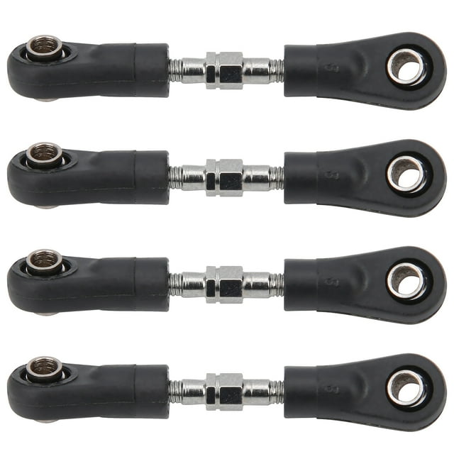 Octpeak Steering Tie Rod,Remote Control Car Tie Rod,4Pcs Steering Tie Rod Set Black Metal for 1\10 RC Flat Car Replacement Accessories