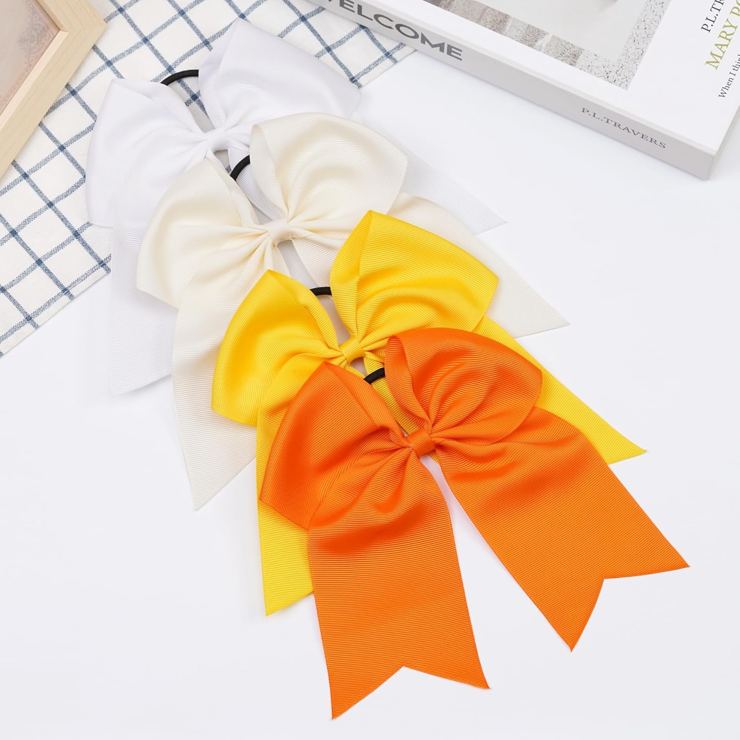 JoyBowie 36Pcs 8 Inch Large Cheer Bows Solid Color Hair Bows with Alligator Clips for Girls Teens Cheerleading