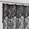 thumbnail image 2 of WARM HOME DESIGNS Black Lace Shower Curtain 72 W x 84 L Inches with Attached Valance & Tassels. LA Black 84, 2 of 5