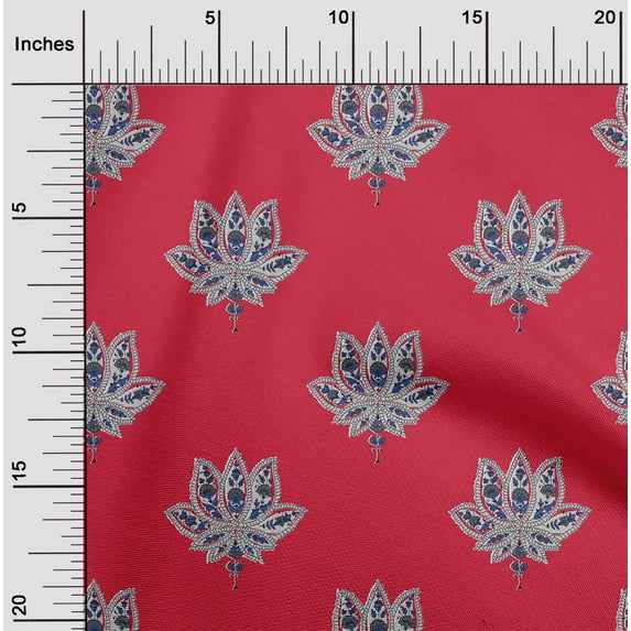 oneOone Viscose Jersey Fabric Floral Block Printed Craft Fabric BTY 60 Inch Wide