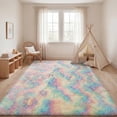 thumbnail image 2 of Lalado 8ft x 10ft Shag Area Rug, Soft Fluffy Indoor Tie-Dye Area Rugs for Living Room Bedroom Decor Carpet, Rainbow Pink, 2 of 9