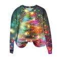 thumbnail image 4 of Women’s Funny Christmas Sweatshirt Long Sleeve Crewneck Xmas Tree Graphic Pullover Cute Holiday Top for Fall Winter 2025 Festive Season Raglan Sleeve Casual Sweatshirt, 4 of 5