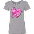 thumbnail image 3 of Inktastic Breast Cancer Awareness Pink Ribbon Around Heart Women's T-Shirt, 3 of 5