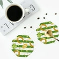 thumbnail image 5 of Disketp Watercolor St Patrick Day Funny Coasters,6 Pcs Leather Coasters With Holder, Perfect Housewarming Hostess Gifts,Protect Furniture From Water Marks Scratch And Damage, 5 of 9