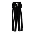 thumbnail image 7 of Dresfit Wide Leg Sweatpants Women Solid Baggy Pants 2026 Summer Striped Drawstring Y2k Track Pants Elastic High Waisted Plus Size Jogger with Pockets Black 2XL, 7 of 7