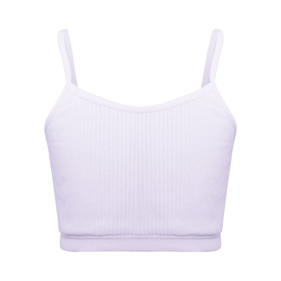 YEAHDOR Big Girls Camisole Dance Crop Top Sports Vest Yoga Gym Training Bra Camisole Light Purple 8-10