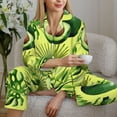 thumbnail image 6 of Uemuo Kiwi and Avocado Pattern Womens Pajama Sets,PJ Set for Women,Pajamas for Women Logo,Long Sleeve Pajama Set for Women,Soft Long Sleeve Top With Pants-X-Large, 6 of 9