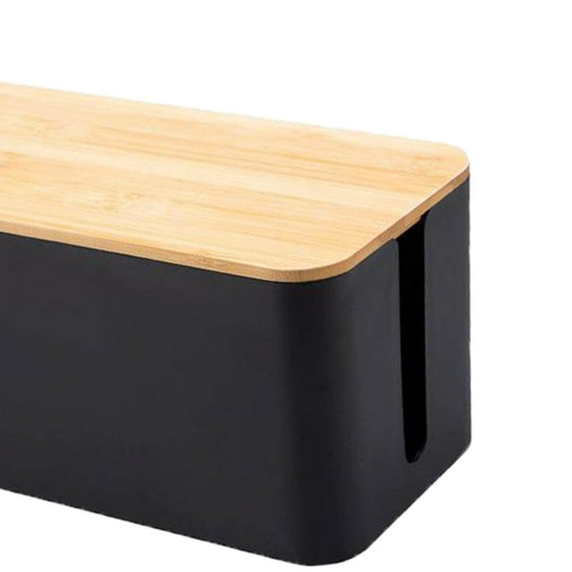 Stylish Home Office Power Strips Wire Hider Protector Cover Dustproof Cable Management Box Black L