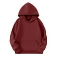 thumbnail image 5 of Girls Casual Long Sleeve Hoodies Cute Oversized Fleece Pocket Sweatshirt Tops Wine 9-10 Years, 5 of 6