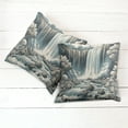 thumbnail image 3 of Ambesonne Landscape Throw Pillow Cover Pack of 2, Expressive Waterfall Art, 2 Pcs-18"x18", Blue Grey Pale Sepia, 3 of 5