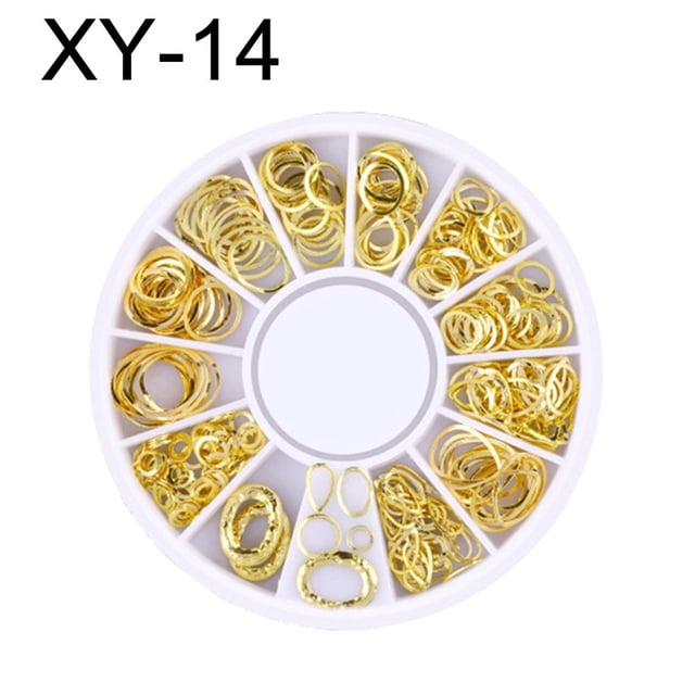 3D Metallic Metal Rivet Heart Moon Star Nail Tips Decorations Manicure Tools