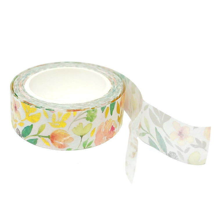 Wrapables Colorful Washi Masking Tape, Gold Dots on Pink