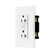 20amp GFCI Outlets, Non-Tamper-Resistant GFI Duplex Receptacles with LED Indicator, Ground Fault Circuit Interrupter with Wall Plate, ETL Listed, White, 1 Pack
