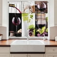thumbnail image 2 of Ambesonne Wine Kitchen Curtains, Themed Bottle Wineglass, 55"x45", Pale Green Burgundy, 2 of 3