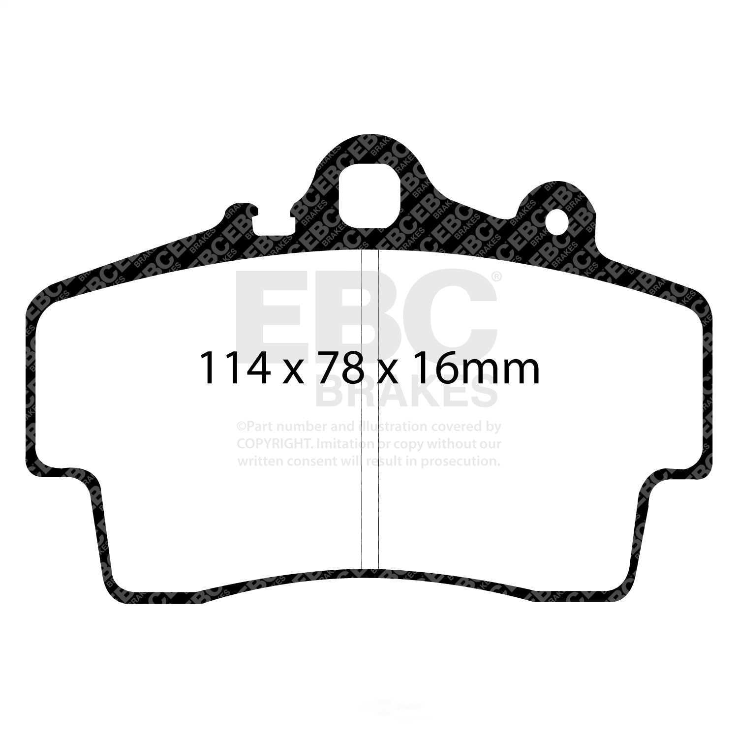 EBC Brakes Redstuff Premium Fast Street Pad For All Engine Sizes Fits select: 1997-2008 PORSCHE BOXSTER, 2006-2009 PORSCHE CAYMAN
