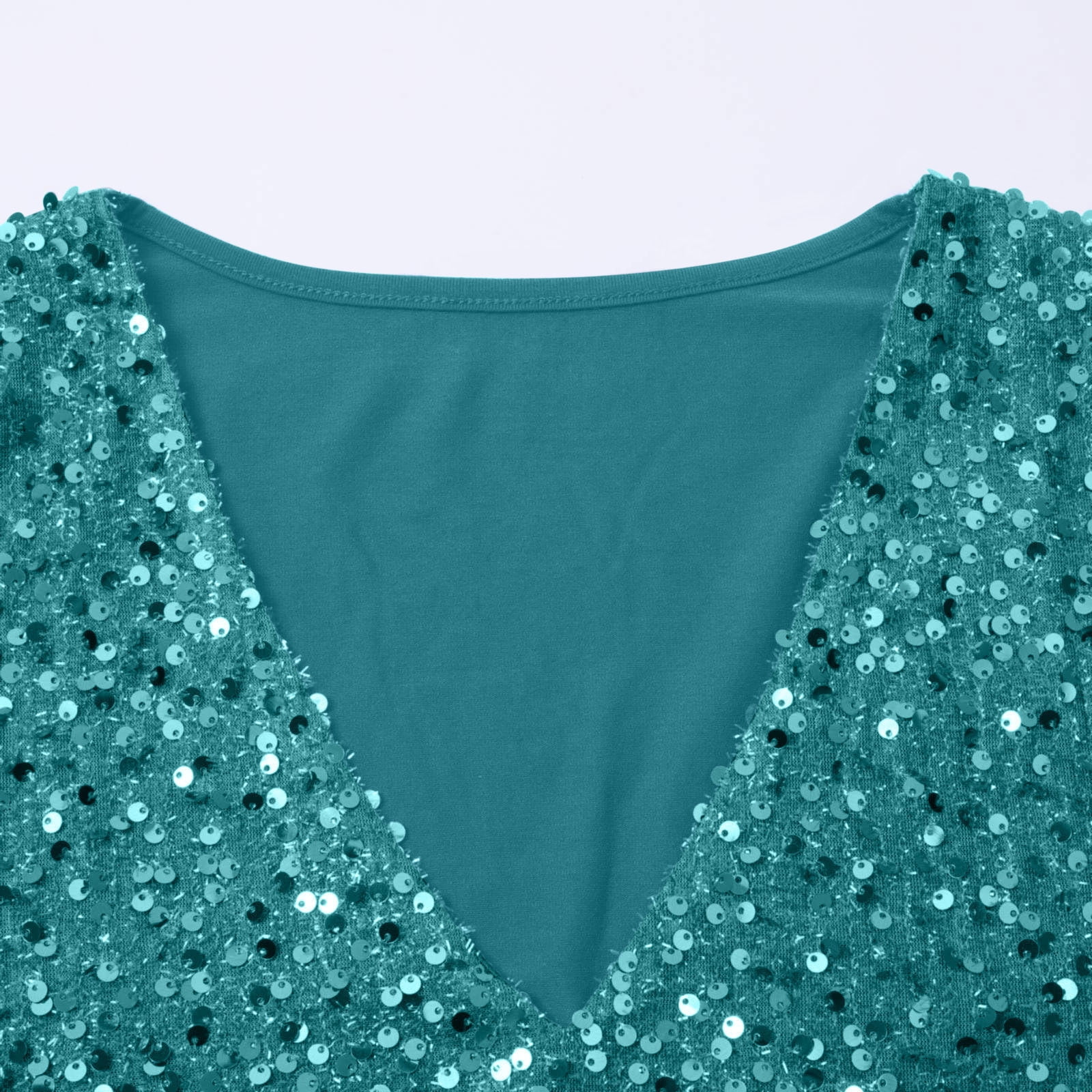 Aboser Womens Sequin Tops V Neck Sparkly Shirts Loose Long Sleeve Blouse Fashion Party Tunics Top Dressy Casual Shimmer Glitter Shirt, Women's, Size:
